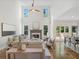 Spacious living room with high ceilings, fireplace, and ample natural light at 358 Woodbrook Crst, Canton, GA 30114
