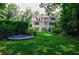 Large backyard with in-ground trampoline and privacy landscaping at 510 Heards Ferry Rd, Atlanta, GA 30328