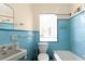 Bathroom with blue tile, sink, toilet, and bathtub at 1120 Briarcliff Ne Rd # 5, Atlanta, GA 30306