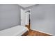 Cozy bedroom with hard surface flooring, and gray walls at 2199 Clairmont Cir, Snellville, GA 30078