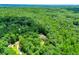 Scenic aerial view of lush, green property and home surrounded by mature trees offering ultimate privacy at 8040 Banks Mill Rd, Douglasville, GA 30135