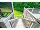 Wooden stairs leading down from a backyard deck at 8040 Banks Mill Rd, Douglasville, GA 30135