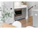 Kitchen nook with a stainless steel microwave, gray cabinets, and white countertops at 332 Gibson Se St, Atlanta, GA 30316