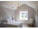 Cozy bedroom featuring vaulted ceiling, large windows and modern lighting at 1895 Henley Way, Alpharetta, GA 30009