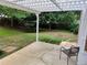 Backyard patio with a metal chair and lots of greenery at 3587 Plum Creek Nw Trl, Kennesaw, GA 30152