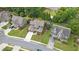 Scenic aerial view of a residential neighborhood showcasing well-maintained lawns and mature trees at 452 Rockford Pass, Marietta, GA 30064