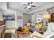 Spacious living room with cozy decor and access to study at 452 Rockford Pass, Marietta, GA 30064