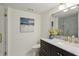 Modern bathroom with marble countertops, sleek black vanity, and gold fixtures at 4254 River Green Dr # 613, Atlanta, GA 30327