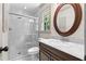 Bathroom with marble shower and vanity at 5236 Forest Brook Pkwy, Marietta, GA 30068