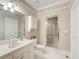 Well-maintained bathroom with a shower and a single sink vanity at 2885 Coles Way, Atlanta, GA 30350