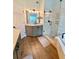 Beautiful bathroom features updated vanity, tiled walk-in shower, and a soaking tub at 1581 Shetland Pony Ct, Suwanee, GA 30024