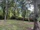 Secluded backyard with mature trees and partial fence at 420 Creekview Ct, Marietta, GA 30064