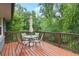 Relax on this wooden deck with outdoor seating and a view of the lush greenery at 2142 Troutdale Dr, Decatur, GA 30032