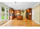 Gourmet kitchen with custom cabinetry, granite countertops, stainless steel appliances, and center island at 205 Camden Creek Ct, Lawrenceville, GA 30043