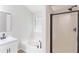 Bathroom featuring a vanity, tub, and tiled shower at 4271 Brighton Nw Way, Kennesaw, GA 30144