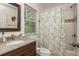Updated bathroom with granite countertop, modern fixtures, and a shower-tub combination for a clean, functional design at 177 Ridgeland Ave, Decatur, GA 30030