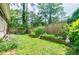 Backyard garden beds and fenced in green space for quiet enjoyment at 3027 Vista Brook Dr, Decatur, GA 30033