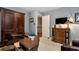 Well-appointed office space featuring custom cabinetry and an executive desk setup at 1320 Northcliff Trce, Roswell, GA 30076