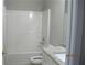 Bathroom showing modern vanity with granite counters, tub-shower combination and toilet at 2975 Wintercrest Trce, Dunwoody, GA 30360