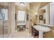 Charming bathroom featuring a pedestal sink and classic fixtures at 1500 Historic Vw, Stone Mountain, GA 30087