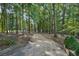 A long gravel driveway framed by mature trees, leading to the property at 1500 Historic Vw, Stone Mountain, GA 30087
