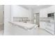 White kitchen featuring ample counter space, white cabinets, and modern appliances at 1122 Cayuga Ct, Dacula, GA 30019