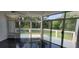 Sunroom with large windows and sliding doors with lake view at 5690 Rutland Trce, Lithonia, GA 30058