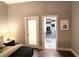 Bedroom with a walk-in closet and modern accents at 560 Dutch Valley Road # 2412, Atlanta, GA 30324