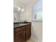 Powder room with granite countertop and new fixtures at 2737 Fontainebleau Drive, Dunwoody, GA 30360