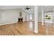 Spacious living room with hardwood floors, fireplace, and open layout at 2737 Fontainebleau Drive, Dunwoody, GA 30360