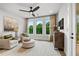 Cozy sitting room with large windows, comfortable chairs, and a decorative rug at 604 Southland Pass, Canton, GA 30115