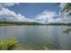 Wide view of the lake with scenic trees, a bridge and blue skies creating a peaceful setting at 1041 Flat Rock Rd, Covington, GA 30014