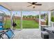 Covered patio overlooking a large, grassy backyard with privacy fence, perfect for outdoor entertaining at 4365 Sunflower Cir, Cumming, GA 30040