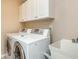 Well-equipped laundry room with modern washer, dryer, utility sink, and ample storage space at 2850 Seagrave Way, Marietta, GA 30066