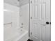 Bathroom showcasing walk-in shower and storage shelves at 3232 Valley View St, Powder Springs, GA 30127