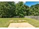 Large backyard with a concrete patio and a wooden fence at 1553 Queen Elizabeth Dr, Locust Grove, GA 30248