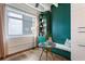 Cozy sitting area with a window bench, built-in shelving, and decorative pillows at 805 Peachtree Ne St # 411, Atlanta, GA 30308