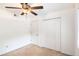 Bedroom with carpet, ceiling fan and large closet at 6940 Roswell Road Rd # 16B, Atlanta, GA 30328