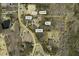 Aerial view of the 25-acre property in McDonough, GA featuring a barn, garden, pool, fire pit and home at 705 S Bethany Rd, Mcdonough, GA 30252
