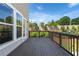 Inviting back deck area surrounded by lush landscaping at 621 Hanlon Way, Alpharetta, GA 30009