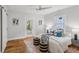 Stylish bedroom with a sliding door, accent pillows, and access to a private outdoor area at 1633 Woodbine Ne Ave, Atlanta, GA 30317