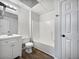 Bathroom with vanity, toilet and tub/shower combination at 643 Windy Mill Way, Temple, GA 30179