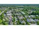 Picturesque aerial view of a residential area surrounded by lush greenery and mature trees at 6930 Wesley Hughes Rd, Cumming, GA 30040