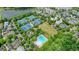 Aerial view of community amenities, featuring tennis courts and a swimming pool, surrounded by lush greenery at 6930 Wesley Hughes Rd, Cumming, GA 30040