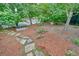 Landscaped garden path with stone walkway and a red swing at 6930 Wesley Hughes Rd, Cumming, GA 30040