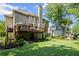 Lush green backyard with a deck and landscaped garden at 3675 Ridgeway Ter, Suwanee, GA 30024