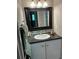 Bathroom sink with large mirror, tiled backsplash and modern vanity at 1810 Ashborough Se Rd # G, Marietta, GA 30067
