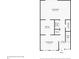 Floor plan featuring kitchen, living and dining room, laundry room, bathroom; provides an overview of the layout at 1810 Ashborough Se Rd # G, Marietta, GA 30067