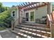 Charming back porch area with wood pergola and comfortable seating, creating an inviting outdoor space at 2002 Shalimar Ne Dr, Chamblee, GA 30345