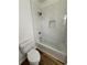 Bathroom featuring a shower with white subway tile at 2588 Abner Nw Pl, Atlanta, GA 30318